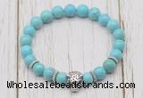 CGB7392 8mm blue howlite bracelet with tiger head for men or women