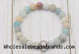 CGB7393 8mm amazonite bracelet with tiger head for men or women