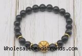 CGB7404 8mm golden obsidian bracelet with lion head for men or women