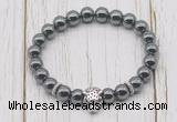 CGB7407 8mm hematite bracelet with tiger head for men or women