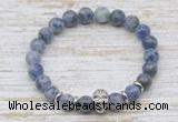 CGB7415 8mm blue spot stone bracelet with skull for men or women