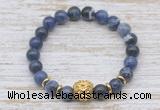 CGB7416 8mm sodalite bracelet with lion head for men or women