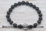 CGB7446 8mm black onyx bracelet with lion head for men or women