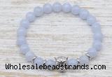 CGB7460 8mm blue lace agate bracelet with leopard head for men or women