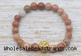 CGB7462 8mm wooden jasper bracelet with lion head for men or women