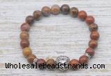 CGB7463 8mm red moss agate bracelet with lion head for men or women