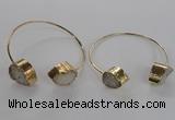 CGB748 13*18mm - 15*20mm teardrop druzy agate gemstone bangles