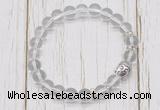 CGB7485 8mm white crystal bracelet with buddha for men or women