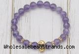 CGB7489 8mm amethyst bracelet with skull for men or women