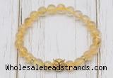 CGB7497 8mm citrine bracelet with owl head for men or women