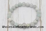 CGB7500 8mm aquamarine bracelet with skull for men or women