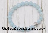 CGB7501 8mm aquamarine bracelet with buddha for men or women