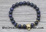 CGB7523 8mm purple tiger eye bracelet with tiger head for men or women