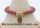 CGB7752 8mm red jaspe bead with luckly charm bracelets