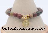 CGB7754 8mm picasso jasper bead with luckly charm bracelets