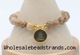 CGB7757 8mm picture jasper bead with luckly charm bracelets