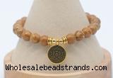 CGB7759 8mm wooden jasper bead with luckly charm bracelets