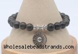 CGB7760 8mm coffee jasper bead with luckly charm bracelets