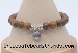 CGB7762 8mm elephant skin jasper bead with luckly charm bracelets