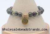 CGB7766 8mm dragon blood jasper bead with luckly charm bracelets