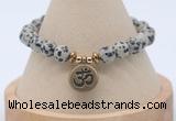 CGB7768 8mm dalmatian jasper bead with luckly charm bracelets