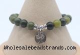 CGB7780 8mm Canadian jade bead with luckly charm bracelets