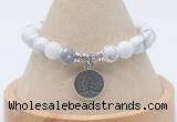 CGB7790 8mm white howlite bead with luckly charm bracelets