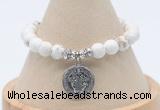 CGB7791 8mm white howlite bead with luckly charm bracelets