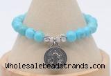 CGB7792 8mm blue howlite bead with luckly charm bracelets