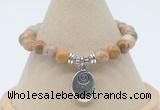 CGB7801 8mm fossil coral bead with luckly charm bracelets