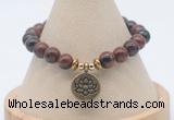 CGB7803 8mm mahogany obsidian bead with luckly charm bracelets