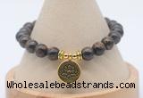 CGB7809 8mm bronzite bead with luckly charm bracelets wholesale