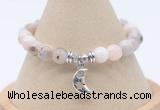 CGB7812 8mm natural pink opal bead with luckly charm bracelets