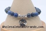 CGB7817 8mm dumortierite bead with luckly charm bracelets