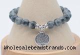 CGB7822 8mm eagle eye jasper bead with luckly charm bracelets