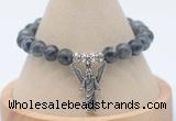 CGB7826 8mm black labradorite bead with luckly charm bracelets