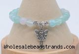 CGB7840 8mm sea blue banded agate bead with luckly charm bracelets