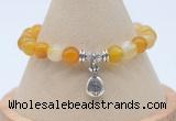 CGB7841 8mm yellow banded agate bead with luckly charm bracelets