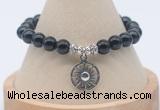 CGB7846 8mm black onyx bead with luckly charm bracelets