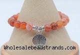 CGB7850 8mm fire agate bead with luckly charm bracelets