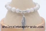 CGB7855 8mm white crazy lace agate bead with luckly charm bracelets