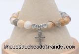 CGB7856 8mm yellow crazy lace agate bead with luckly charm bracelets