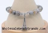 CGB7858 8mm silver needle agate bead with luckly charm bracelets