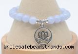 CGB7860 8mm blue lace agate bead with luckly charm bracelets