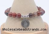 CGB7864 8mm Portuguese agate bead with luckly charm bracelets