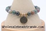 CGB7865 8mm Indian agate bead with luckly charm bracelets