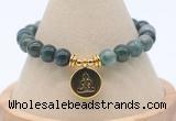 CGB7866 8mm moss agate bead with luckly charm bracelets