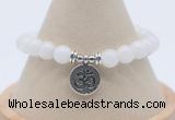 CGB7871 8mm white jade bead with luckly charm bracelets