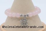 CGB7886 8mm rose quartz bead with luckly charm bracelets