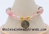 CGB7895 8mm cherry quartz bead with luckly charm bracelets